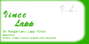 vince lapp business card